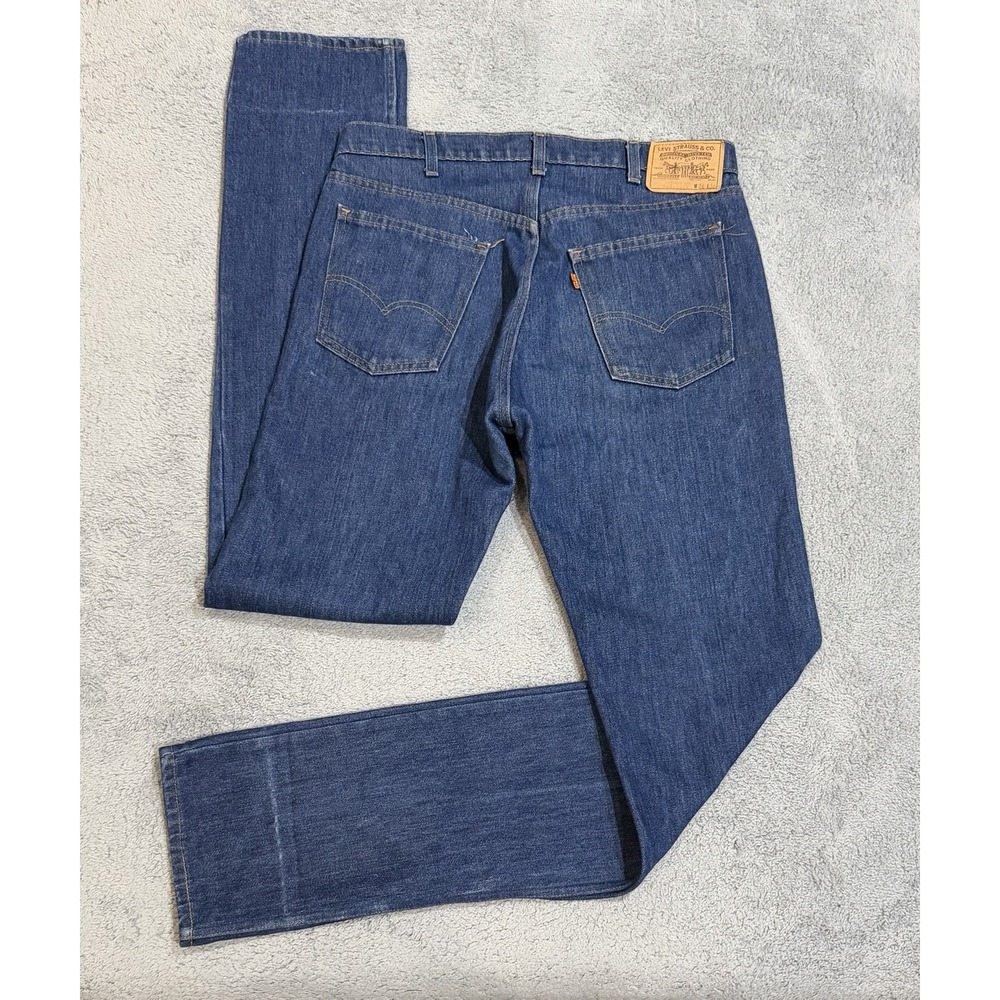 Vintage 1980 Levi's 505 0917 Orange Tab Mens 35x36 Medium Wash Denim Jeans *READ
